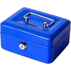 Jssmst Locking Small Steel Cash Box without Money Tray,Lock Box,Black Small in Saudi Arabia