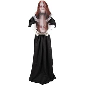 Haunted Hill Farm 5.3-Ft. Creepy Lady Holding Plate Halloween Animatronic in Saudi Arabia