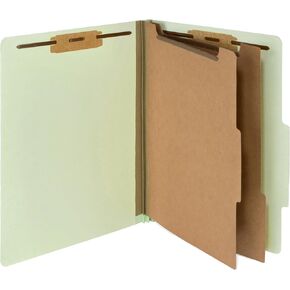 10 Letter Size Gray Green Classification Folders - 2 Divider - 2 Inch Tyvek Expansions - Durable 2 Prongs Designed to Organize Standard Medical Files, Office Reports - Letter Size, Green, 10 Pack in Saudi Arabia