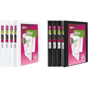 Avery Durable View 3 Ring Binder, 1/2 Inch Slant Rings, 1 White Binder (17002) in Saudi Arabia