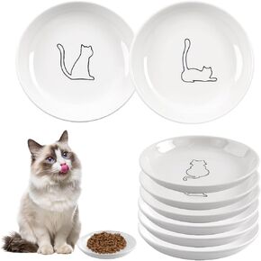 6 Pack Cat Food Bowl, Ceramic Cat Bowls, Anti Whisker Fatigue Cats Bowl Set in Saudi Arabia