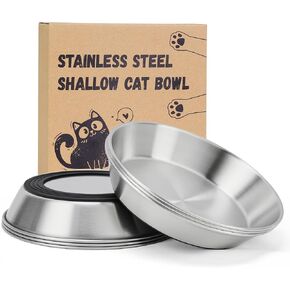 4-Pack 304 Stainless Steel Cat Food Bowls, Non-Slip Basic Dishes in Kuwait