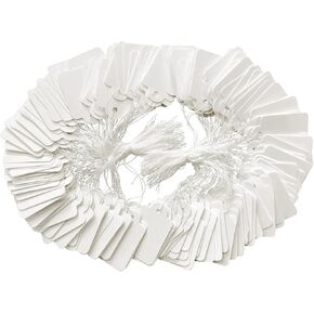 200 White Price Display Tags with String for Jewelry, Clothing - 1.38 x 0.87 Inches in Saudi Arabia