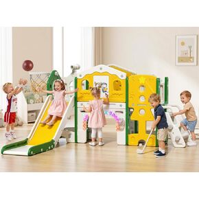 BIERUM 10 in 1 Toddler Slide for Toddlers Aged 1-3 Indoor Playset Green in Saudi Arabia