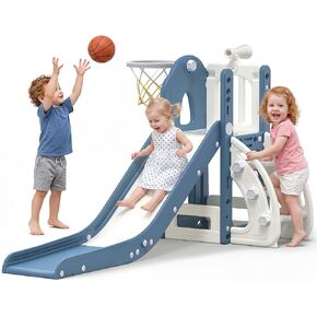 BIERUM 6 in 1 Toddler Slide for Toddlers 1-3 Indoor Outdoor Playset Pink in Saudi Arabia