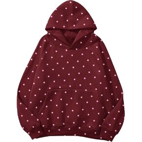 Lauweion Women Solid Basic Fleece Letter Loose Hoodie Sweatshirt Long Sleeve Kangaroo Pocket Drop Shoulder Pullovers Top in Saudi Arabia
