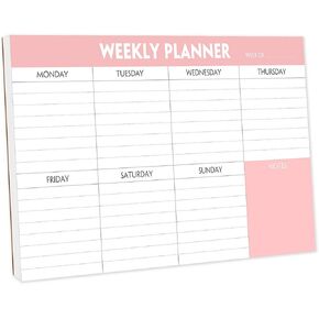 Weekly Planner Notepad - Tear Off Planning Pad with Daily Schedule & Calendar, 52 Sheets, 100gsm Paper, Undated Weekly To Do List Notepad, 10x7 in in Saudi Arabia