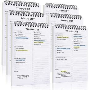 To Do List Notepad: With Multiple Functional Sections - 6.5 x 9.8" 60 Sheets - Spiral Daily Planner Notebook - Task CheckList Organizer Agenda Pad for Work - Note and Todo Organization in Saudi Arabia