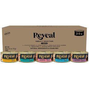 Reveal Fish Variety in Broth Wet Cat Food, 3-Flavor 12-Pack 2.47 oz Cans in Saudi Arabia