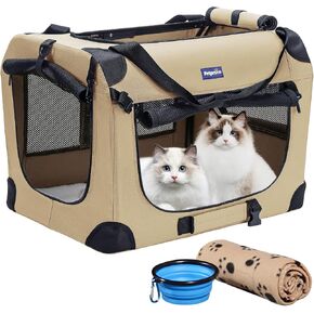 Petprsco Portable Collapsible Dog Crate, 24" Soft Dog Crate for Car Travel in Kuwait
