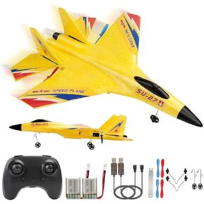 New Upgrade SU27 RC Airplane, Remote Control Fighter Toys, 2.4GHz 6-axis Gyro Stabilizer RTF Glider Aircraft Plane with 2 Batteries Easy to Fly Outdoor Toy for Adults Kids Beginners Boys in Saudi Arabia