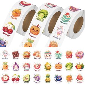 3 Rolls Vehicle Transportation Stickers for Kids, 1500 PCS Kids Stickers 24 Designs with Motivational Words for Kid Reward, School Supplies (1.0 Inch) in Kuwait