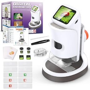 Uarzt Kids Digital Microscope 1000X 2.0 IPS Screen with Slides, White in Kuwait