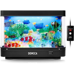 Fake Fish Tank with Moving Fish, Decorative Aquarium Lamp (Auto 2/4/12H Shutdown Timer), Artificial Tropical Marine Tank, LED Mood Light Office Table Light, Fun Gifts in Kuwait