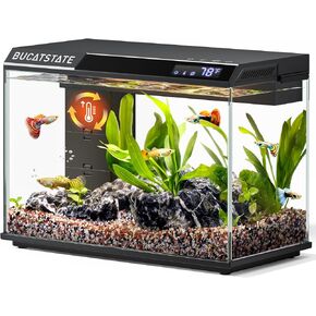BUCATSTATE 2.6 Gallon Small Fish Tank, 3 Stage Filtration Aquarium, Black in Saudi Arabia