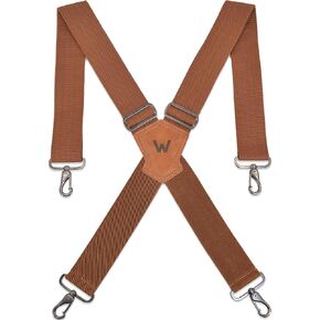 Brown 2 inch wide suspenders, Heavy duty work suspenders, Swivel suspenders, Thick suspenders, Work suspenders for men, Suspenders swivel hook, Suspenders with belt loops,Suspenders for men snap hooks in Saudi Arabia
