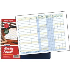 Adams Weekly Payroll Record, 20 Employee Capacity, Spiral Binding, 11 x 8.5 Inches, White, (AFR50) in Saudi Arabia