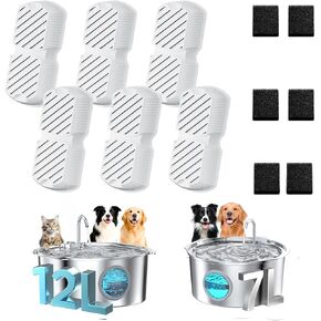 GROOKPET Pet Fountain Filter Replacement: 12 Dog Water Fountain Filters in Kuwait