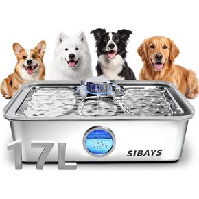 SIBAYS 17L Dog Water Fountain, Stainless Steel Pet Water Fountain FS83 in Kuwait