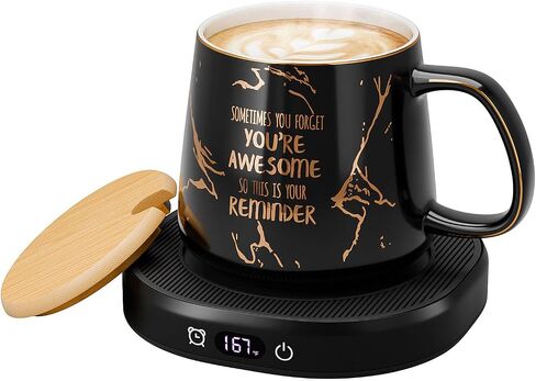 Bsigo Smart Coffee Mug Warmer & Cute Cat Mug Set, Beverage Cup Warmer for Desk Home Office, Candle Warmer Plate for Milk Tea Water with Two Temperature Setting(Up to 140℉/ 60℃), 8 Hour Auto Shut Off in Kuwait