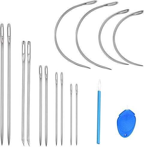 14PCS Hand Sewing Needles Kit, Heavy Duty Large Eye Leather Needle in Kuwait
