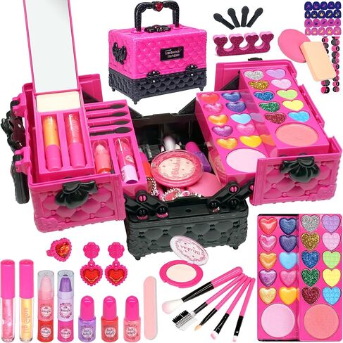 52 PCS Kids Makeup Kit, Safe and Washable Makeup for Kids Princess Toys in Saudi Arabia