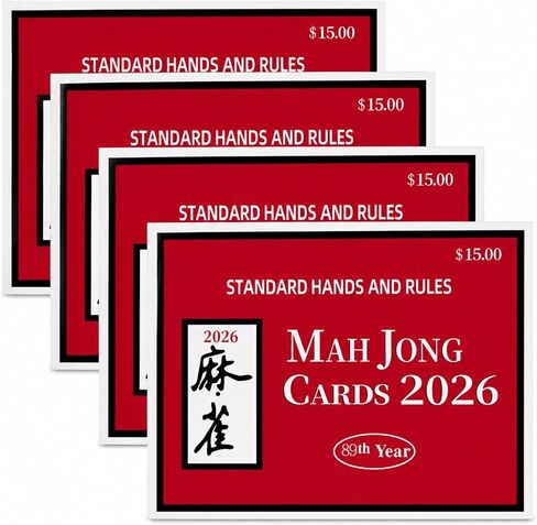 4 Pcs NM-JL Mah-Jong Cards 2026 Large Size Revised Edition in Kuwait