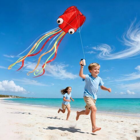 4 Pack Large Kites Fire Dragon Green Snake Devil Fish Red Mollusc Octopus in Kuwait