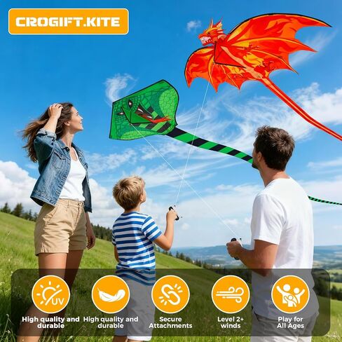 4 Pack Large Kites Fire Dragon Green Snake Devil Fish Red Mollusc Octopus in Kuwait