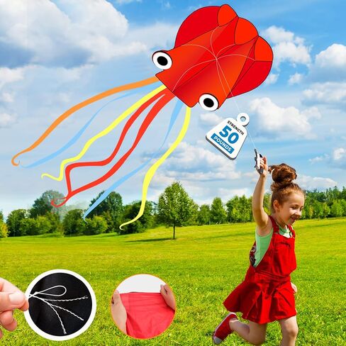 4 Pack Large Kites Fire Dragon Green Snake Devil Fish Red Mollusc Octopus in Kuwait