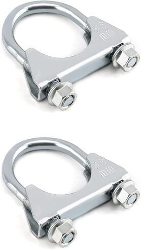 QWORK U-Bolt Muffler Tip Exhaust Hook, 2 Pack 3.5" OD Universal Silencer Clip, Stainless Steel Pipe Clamp in Kuwait