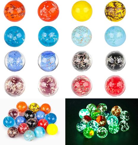 POPLAY 16PCS Glow in The Dark Marbles for Kids, Marble Assorted Colors for Run Game, Gifts for Kids Aged 3+ and Marble Lovers in Kuwait