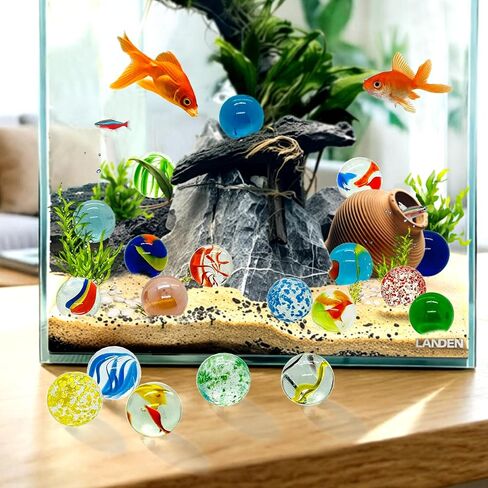 Large Glass Marbles, 1 Inch/25mm, Colorful, 20 Pack, Shooter Marble Race Game for Kids and Adults, with Storage Case in Saudi Arabia