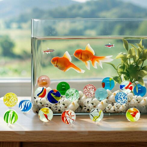 Large Glass Marbles, 1 Inch/25mm, Colorful, 20 Pack, Shooter Marble Race Game for Kids and Adults, with Storage Case in Saudi Arabia
