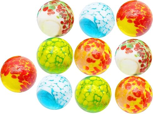 ARSUK Glow in the Dark Marbles Large Glass Shooter Marbles for Decoration 25mm/1 inch 10pcs Assorted Colour Marble Game, Marble Run Accessories Learning and Recreational, Sports & Outdoor Play in Saudi Arabia