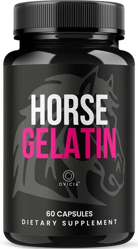 Horse Gelatin for Men - Official HorseGelatin Pill Advanced Premium Formula Support Maximum Strength, All Natural Ingredients Vitamin for Overall Health & Wellness, 60 Capsules for 1 Month in Saudi Arabia