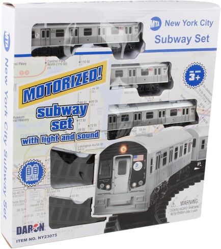 New York MTA New York City 3 Pc. Battery Operated Train Set with Track ,39" X 25",Silver in Saudi Arabia