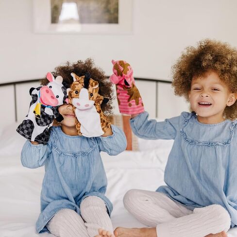 Melissa & Doug Farm Friends Hand Puppets (Set of 4) - Cow, Horse, Sheep, and Pig in Kuwait