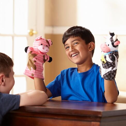 Melissa & Doug Farm Friends Hand Puppets (Set of 4) - Cow, Horse, Sheep, and Pig in Kuwait