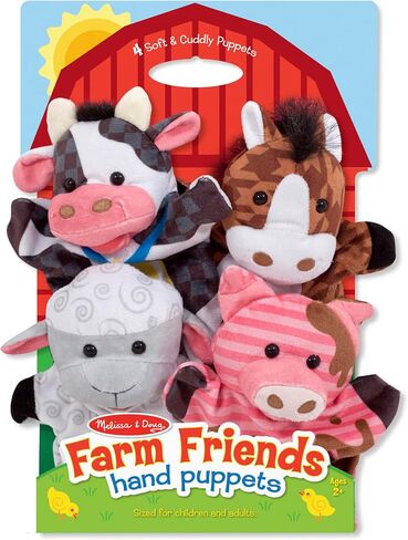 Melissa & Doug Farm Friends Hand Puppets (Set of 4) - Cow, Horse, Sheep, and Pig in Kuwait