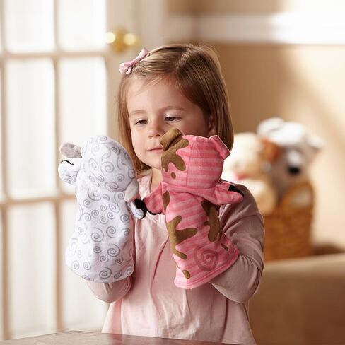 Melissa & Doug Farm Friends Hand Puppets (Set of 4) - Cow, Horse, Sheep, and Pig in Kuwait