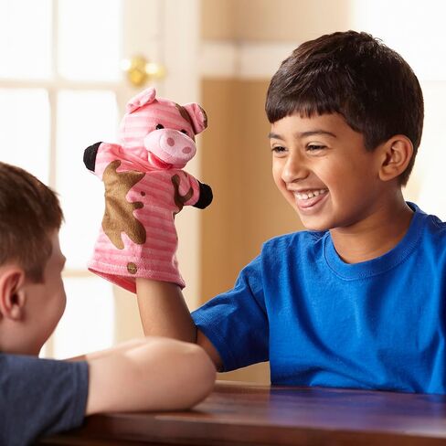 Melissa & Doug Farm Friends Hand Puppets (Set of 4) - Cow, Horse, Sheep, and Pig in Kuwait