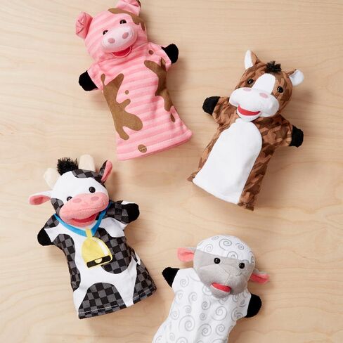 Melissa & Doug Farm Friends Hand Puppets (Set of 4) - Cow, Horse, Sheep, and Pig in Kuwait