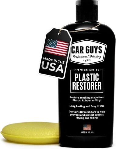 CAR GUYS Plastic Restorer | Bring Plastic, Rubber, and Vinyl Back to Life! | User Friendly Trim Restorer | Safe Auto Detailing Supplies | 8 Oz Kit with Foam Applicator in Kuwait