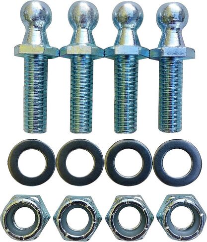 (4 Pack) 10mm Ball Studs with Hardware - 5/16-18 Thread x 1/2" Long Shank - Gas Lift Support Strut Fitting in Kuwait