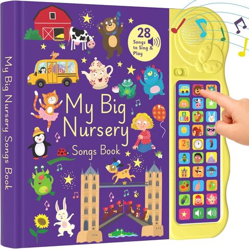 LEARNING BUGS My Big Nursery Songs Book – Sing Along with 28 Favorite Nursery Rhymes, Musical Books for Toddlers, 28-Button Music Book, Musical Toys for Toddlers 1-3 in Saudi Arabia