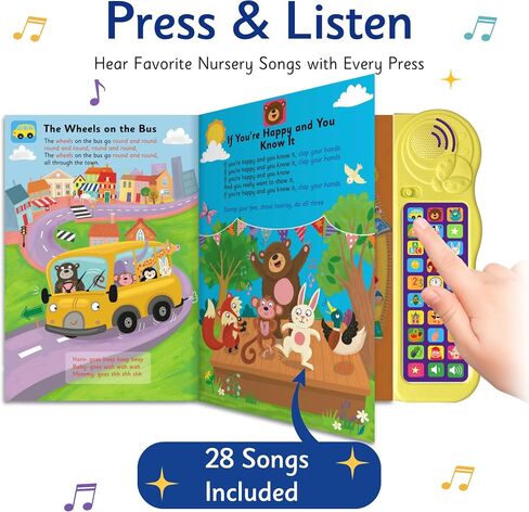 LEARNING BUGS My Big Nursery Songs Book – Sing Along with 28 Favorite Nursery Rhymes, Musical Books for Toddlers, 28-Button Music Book, Musical Toys for Toddlers 1-3 in Saudi Arabia