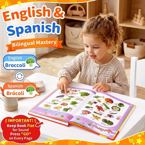 Spanish & English Bilingual Sound Book for Toddlers 2-5, 300 Words in Kuwait