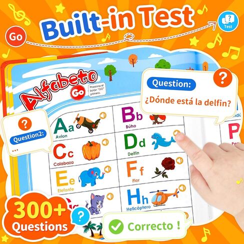 Spanish & English Bilingual Sound Book for Toddlers 2-5, 300 Words in Kuwait