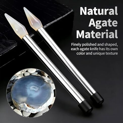 3Pcs Natural Agate Knife Burnisher Hand Jewelry Polishing Tool Stainless Steel Handle 7.3 Inch Gold and Silver Polishing Burnisher Tools Jewelry Hand in Saudi Arabia
